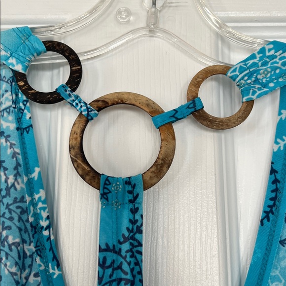 Blue Patterned Halter Dress - Picture 3 of 3